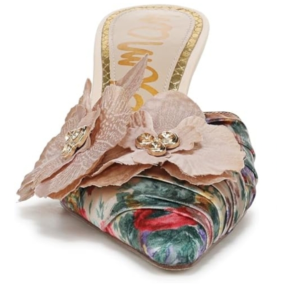 💕🔹️Sam Edelman 🔹️rose Multi Floral Women's BELLA dress  Mules/ Heels. - Picture 3 of 7